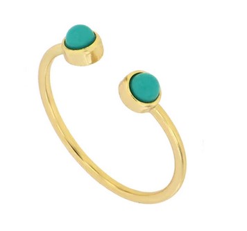 Anillo doble turquesa.